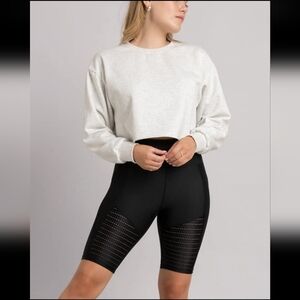 ORAKI Eyelet Biker Short Size XS Black With Pockets High Waist Made In Canada